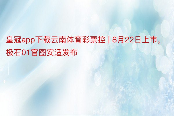 皇冠app下载云南体育彩票控 | 8月22日上市，极石01官图安适发布