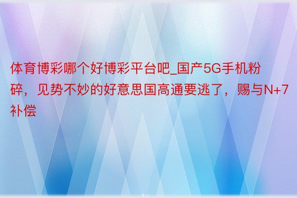 体育博彩哪个好博彩平台吧_国产5G手机粉碎，见势不妙的好意思国高通要逃了，赐与N+7补偿